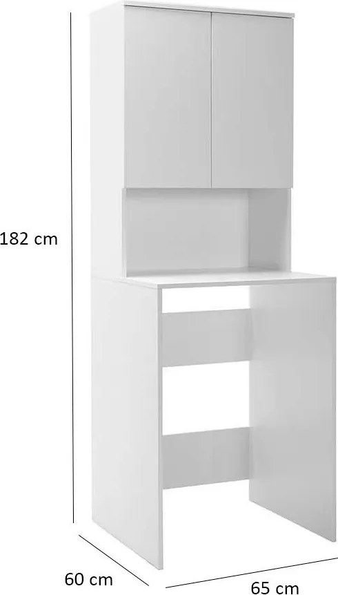 Armário para Máquina de Lavar Roupa "Váli" - Design Moderno - Branco -