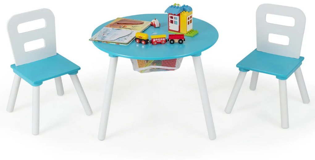 Conjunto Infantil "Kreativ" – Mesa Redonda e 2 Cadeiras de Madeira com