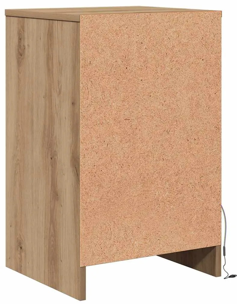 Criado-mudo LED 2 pcs carvalho artisiano 38 x 34 x 61 cm
