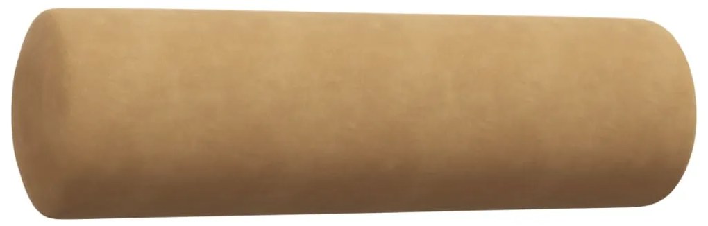 2 pcs conjunto de sofás com almofadões e rolos veludo castanho