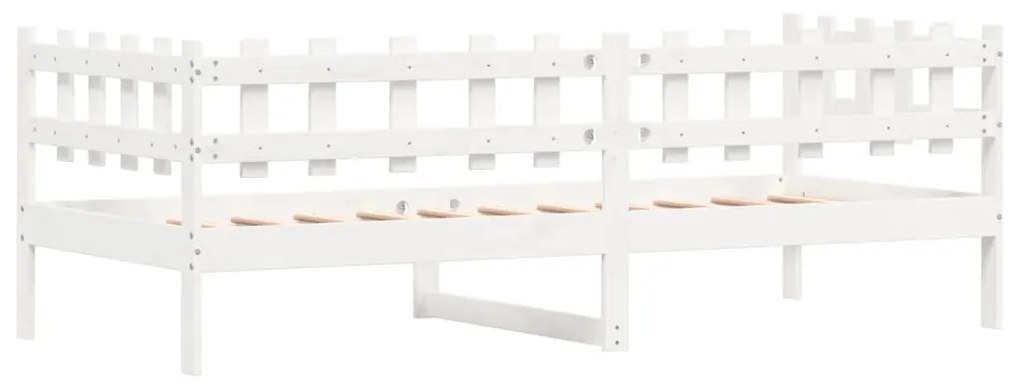 Sofá-cama 90x190 cm madeira de pinho maciça branco