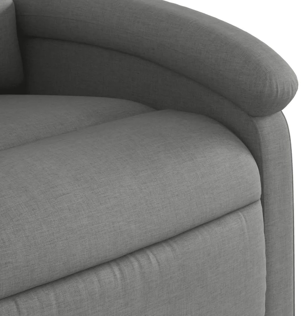 Poltrona elevatória de massagens tecido cinzento-escuro