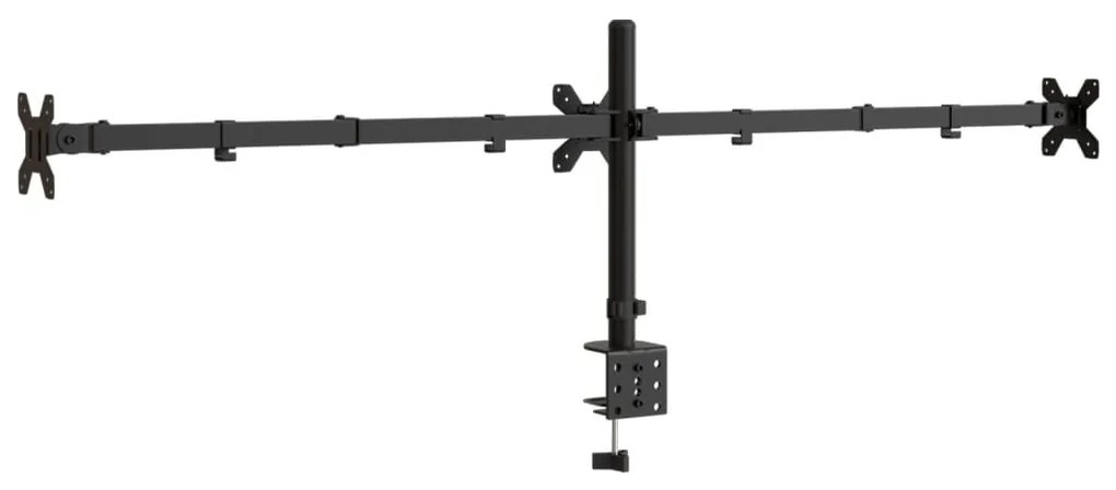 Suporte triplo para monitor VESA 75/100 mm aço preto