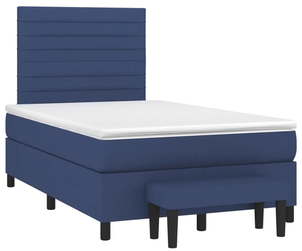Cama com molas/colchão 120x200 cm tecido azul