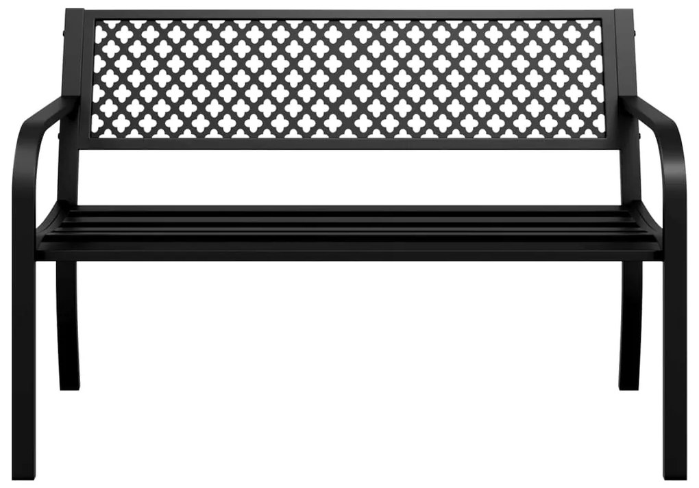Banco de jardim 119 cm aço preto