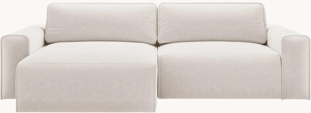 Sofá-cama de canto em chenille com arrumação Victor (3 lugares)