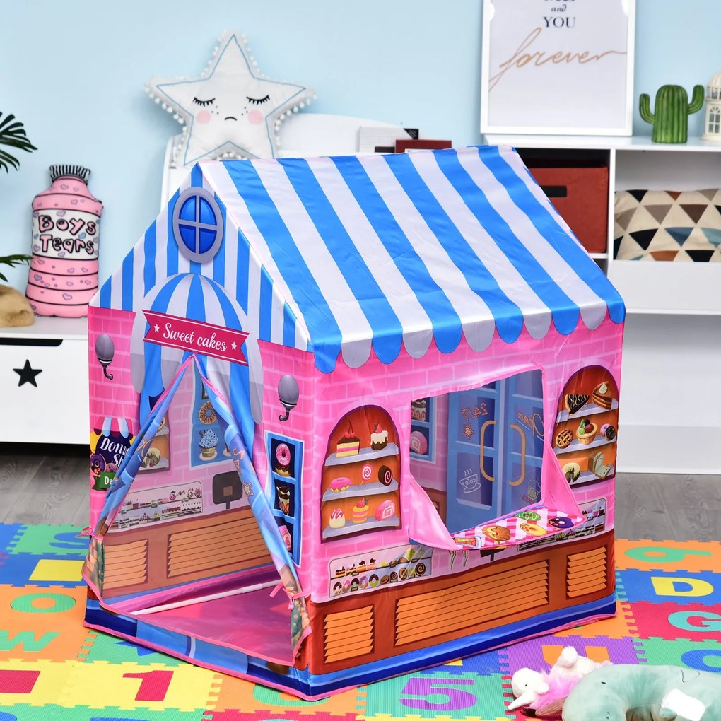 Loja de doces para brincar Zona infantil Presente fácil de montar para crianças 93x69 x103cm 0,75 kg Rosa