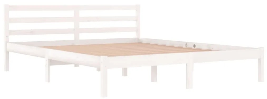 Estrutura de cama 160x200 cm pinho maciço branco