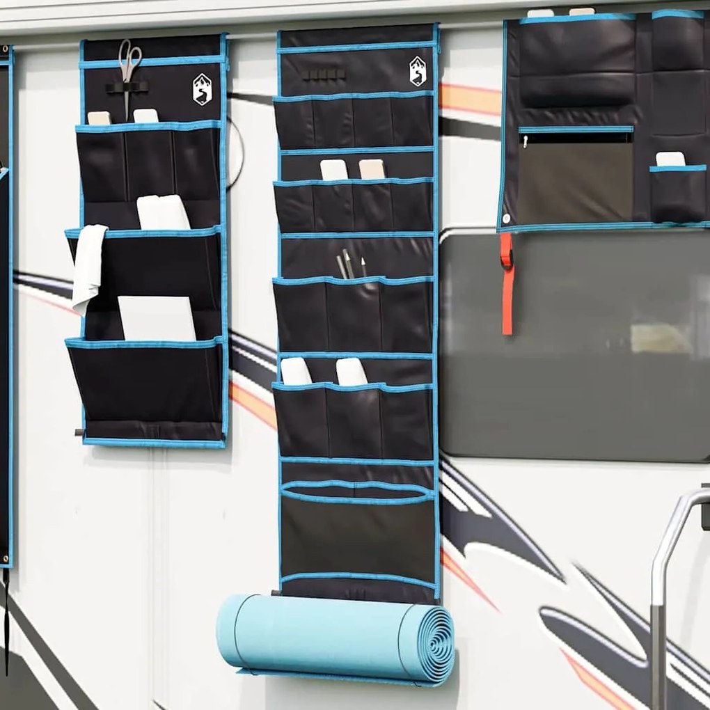 vidaXL Saco de Armazenamento Preto e Azul 125 x 48 cm oxford