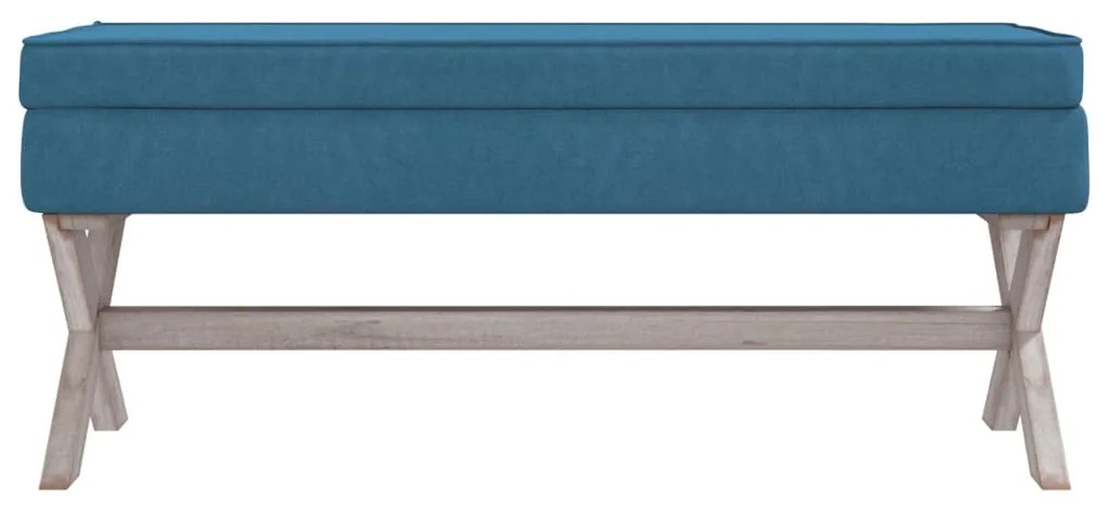 Banco de arrumação 110x45x49 cm veludo azul