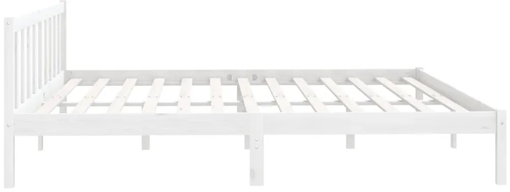 Estrutura de cama 200x200 cm pinho maciço branco