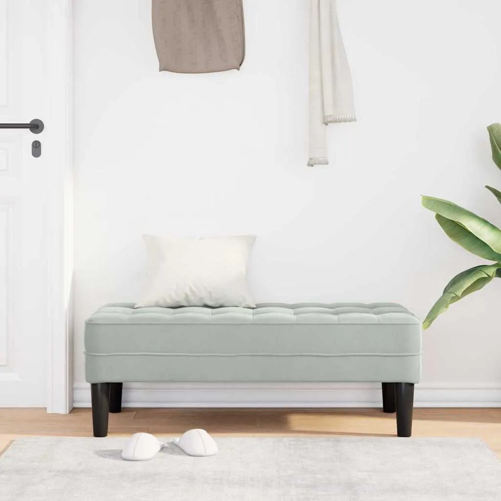 Banco vidaXL Cinza Claro 113 cm Veludo