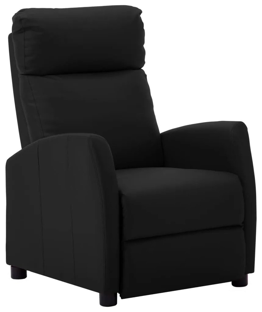 289716 vidaXL Cadeira reclinável couro artificial preto