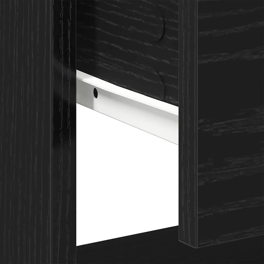 Cabeceira de cama vidaXL 2 pcs Carvalho Preto 45x34x49 cm Madeira enge