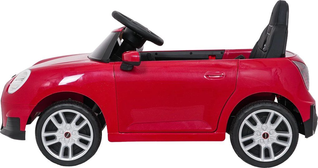 Carro elétrico para Crianças Mini Cooper 12V, Rodas Eva, Assento Couro ecológico Vermelho