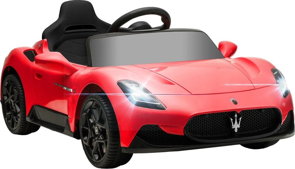 AIYAPLAY Carro Elétrico Infantil Licenciado Maserati Mc20 12V Telecomando Led Música e Buzina 3 a 6 Anos 105x65,5x42 cm Vermelho | Aosom Portugal