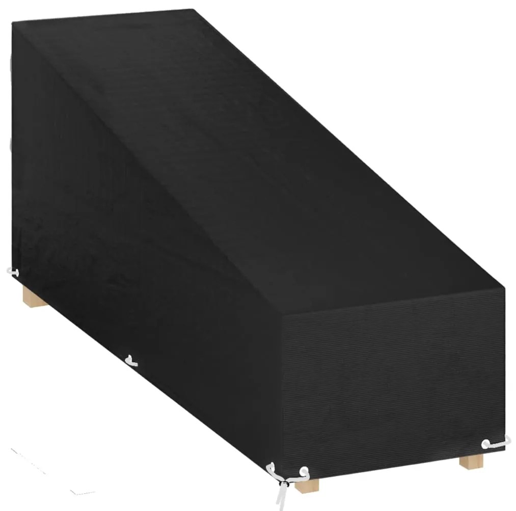 vidaXL Capa para espreguiçadeira 12 ilhós 205x75x40/70 cm polietileno