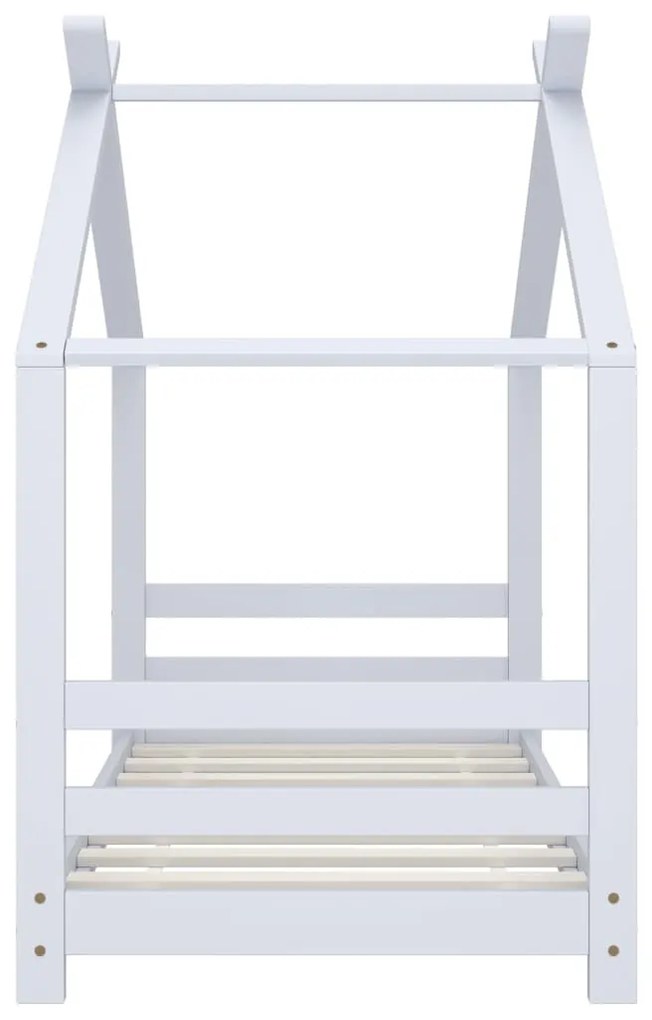 Estrutura de cama para crianças 70x140 cm pinho maciço branco