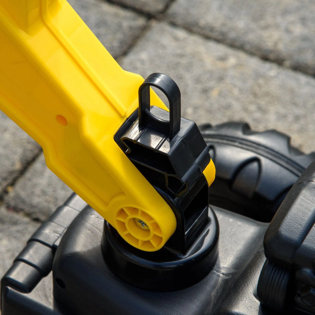 HOMCOM Tractor a Pedal para Crianças de 3-6 Anos Carro Andador Escavadora com Pá Frontal e Roboque Amovível Carga Máxima 35kg 163x42x71cm Amarelo