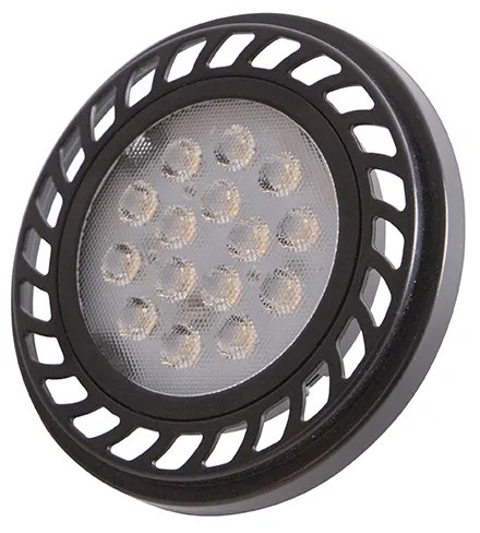 Conjunto de 5 GU10 LED regulável AR111 preto 8W 600 lm 2700K