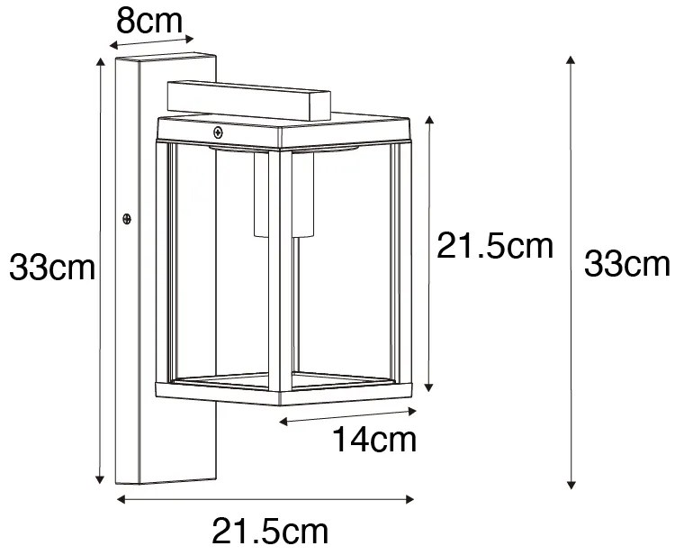 Lanterna de parede exterior industrial castanho enferrujado IP44 - Charlois Industrial