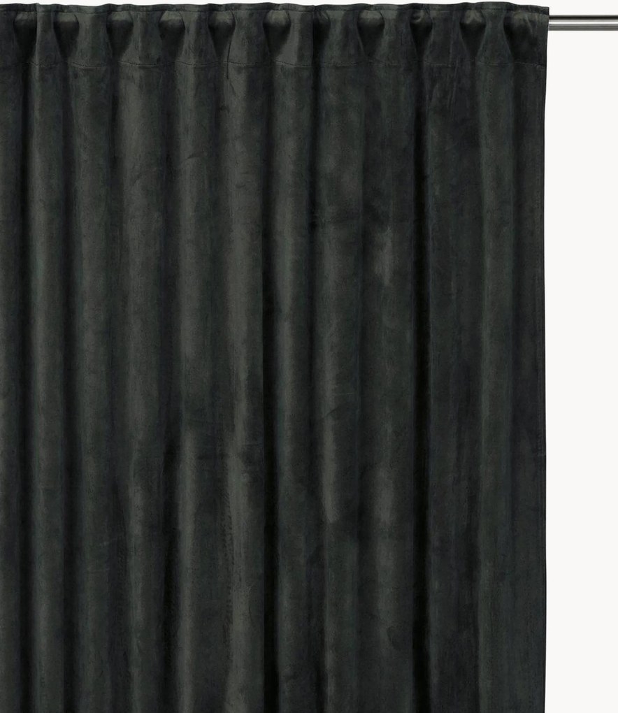 Cortinas escurecedoras em veludo multi-banda Estelle, conjunto de 2, L 135 cm