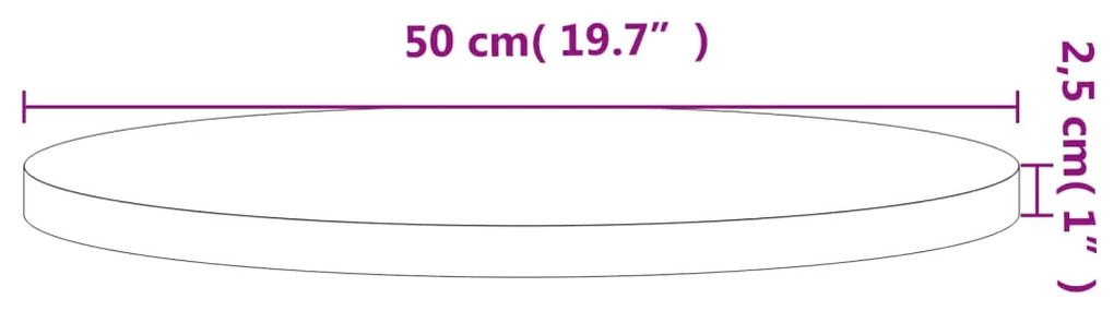 Tampo de mesa redondo Ø50x2,5 cm madeira de faia maciça