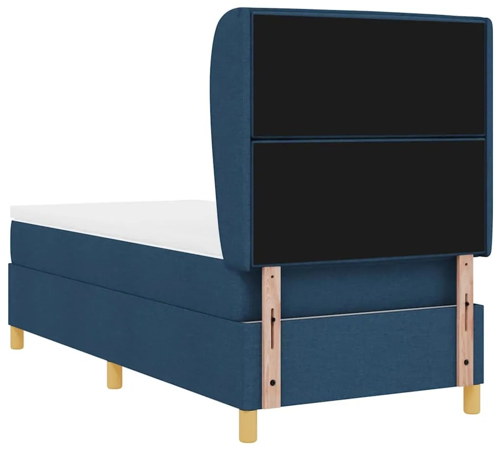Cama Box Spring com Colchão vidaXL Azul 90x200 cm Tecido