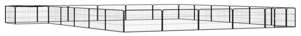 Parque p/ cães c/ 24 painéis 100x50 cm aço revestido a pó preto
