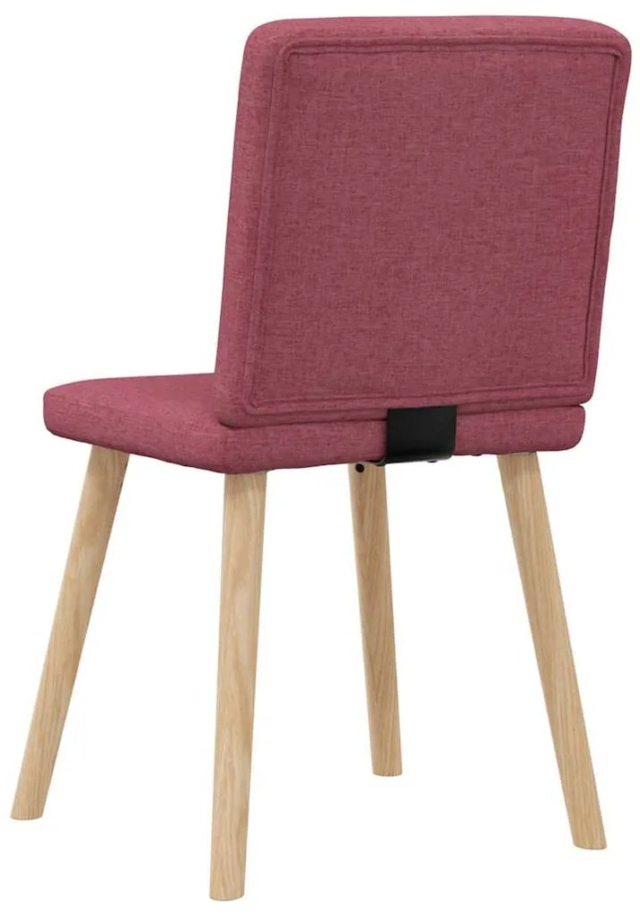 Cadeiras de jantar 6 pcs tecido vermelho-tinto