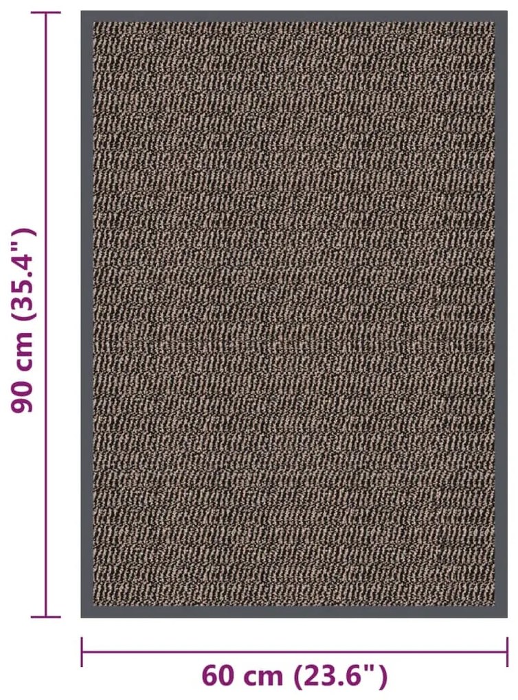 Tapete de entrada tufado 60x90 cm castanho-escuro