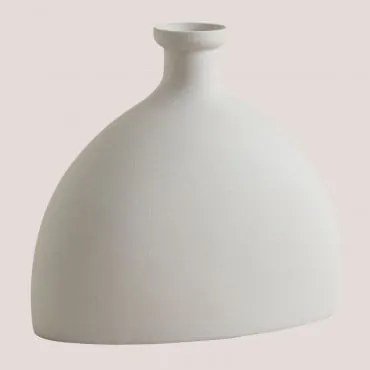 Vaso de Cerâmica Venette Barro Branco - Sklum