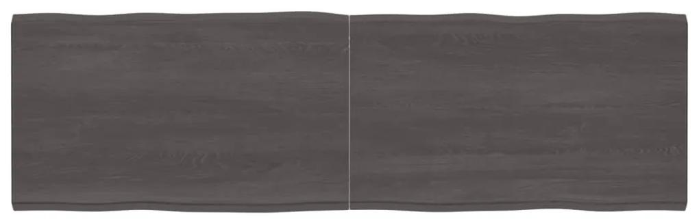 Tampo mesa 200x60x4 carvalho tratado borda viva cinza-escuro