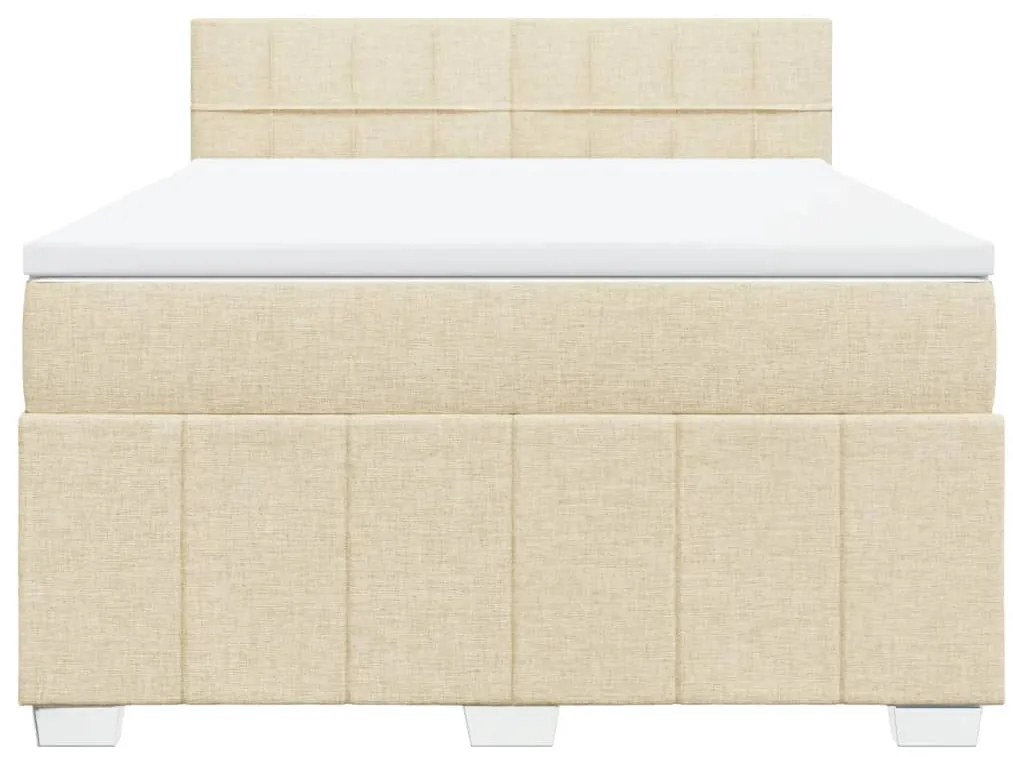 Cama com molas/colchão 160x200 cm tecido cor creme