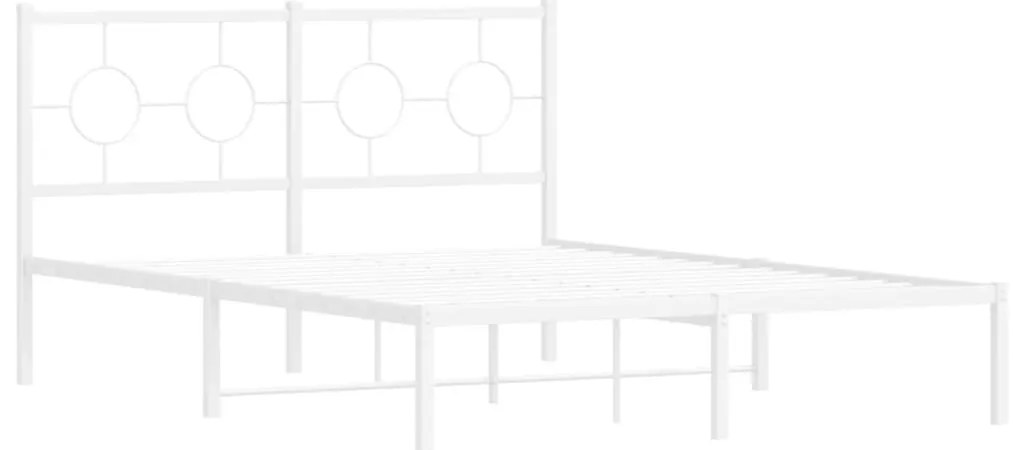 Estrutura de cama com cabeceira 140x200 cm metal branco