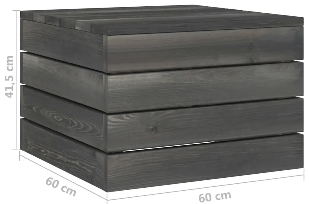 Mesas de paletes para jardim 2 pcs pinho maciço cinzento-escuro