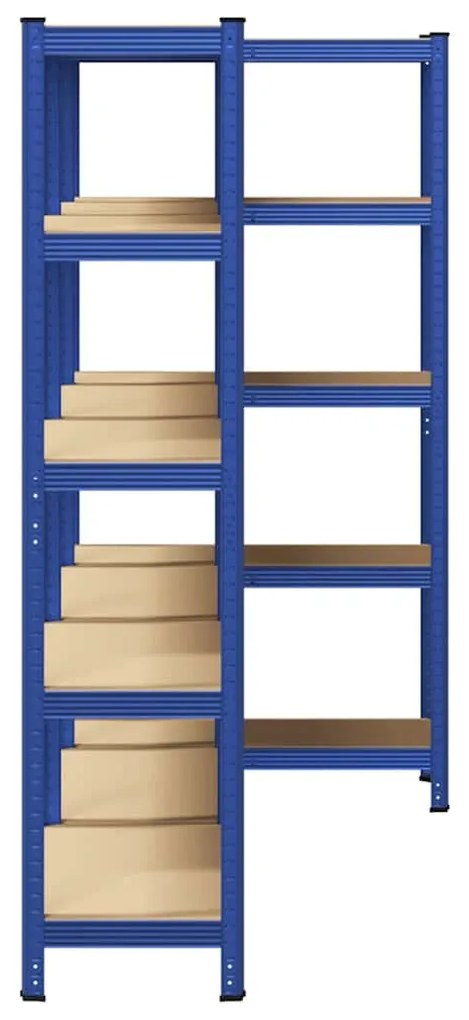 Prateleiras de armazenamento de 5 camadas 3 pcs aço azul