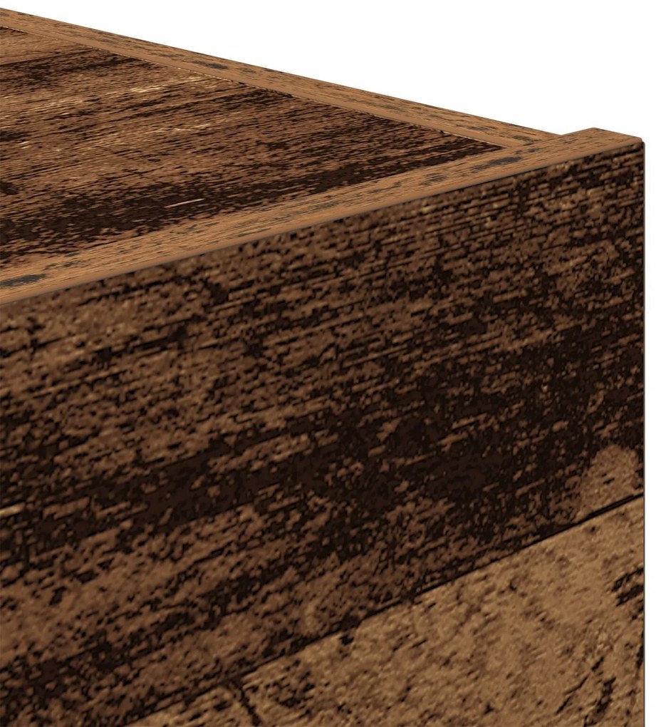 Cabeceira vidaXL com luzes LED Madeira Velha 45x40x55 cm