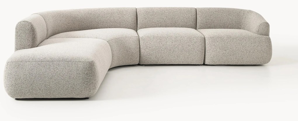 Sofá de canto modular em bouclé Sofia (4 lugares)