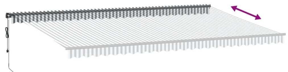 Toldo retrátil automático 600x350 cm antracite e branco