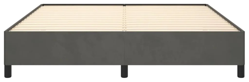Estrutura de cama sem colchão 160x200 cm veludo cinzento-escuro