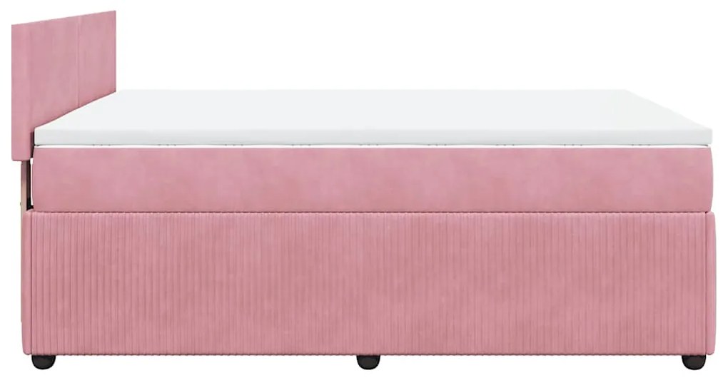 Cama com molas/colchão 140x200 cm veludo rosa