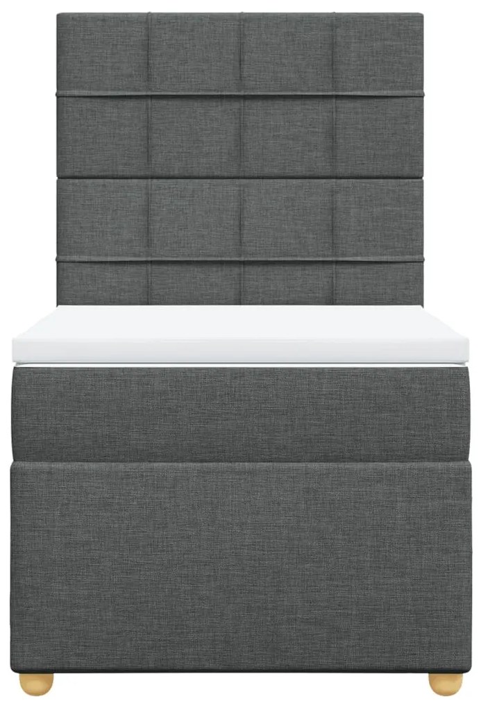 Cama com molas/colchão 80x200 cm tecido cinzento-escuro