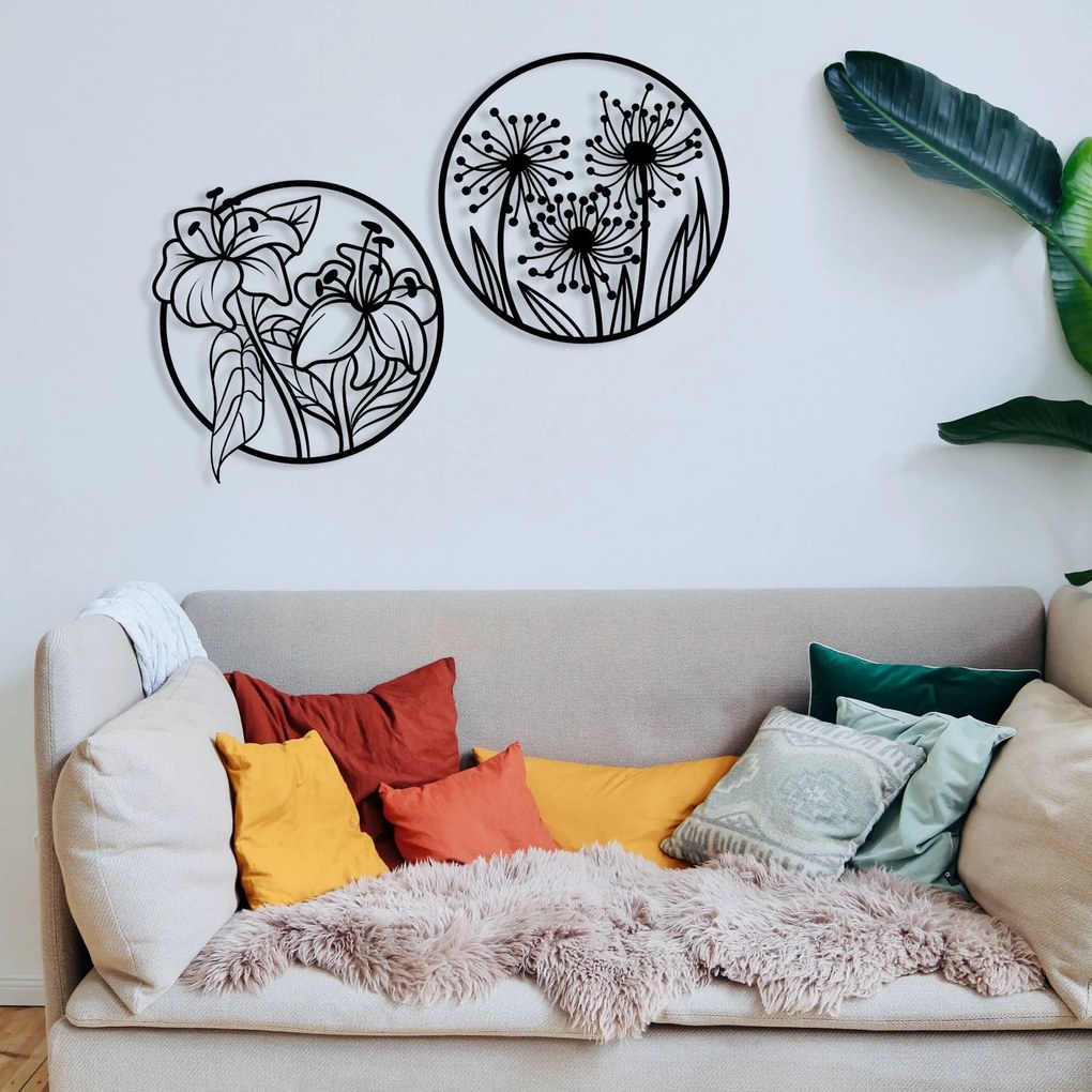 Acessório Decorativo de Parede em Metal Mucbir – Preto – 100 x 50 cm
