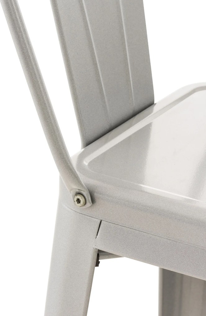 Banco de bar Mason em metal 44 x 96 x 43 cm Prateado