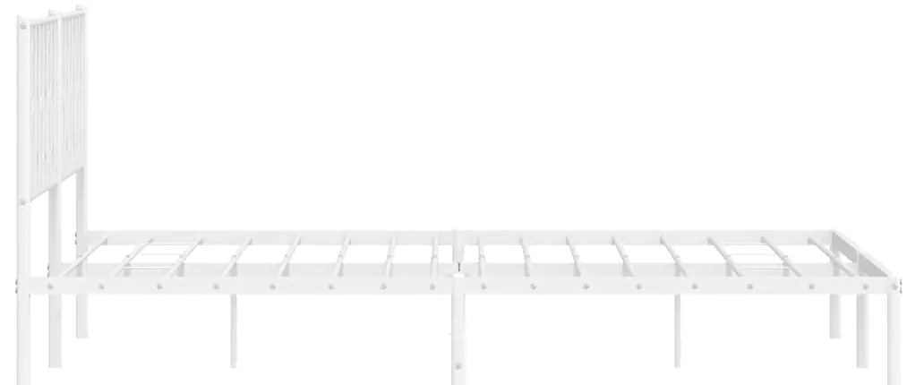 Estrutura de cama com cabeceira 193x203 cm metal branco