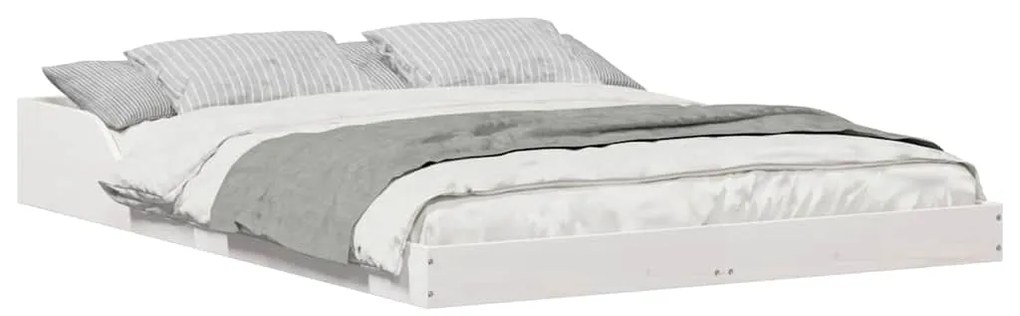Estrutura da Cama Branco 140 x 190 cm Madeira de pinho maciça