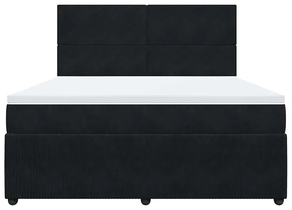 Cama com molas/colchão 180x200 cm veludo preto