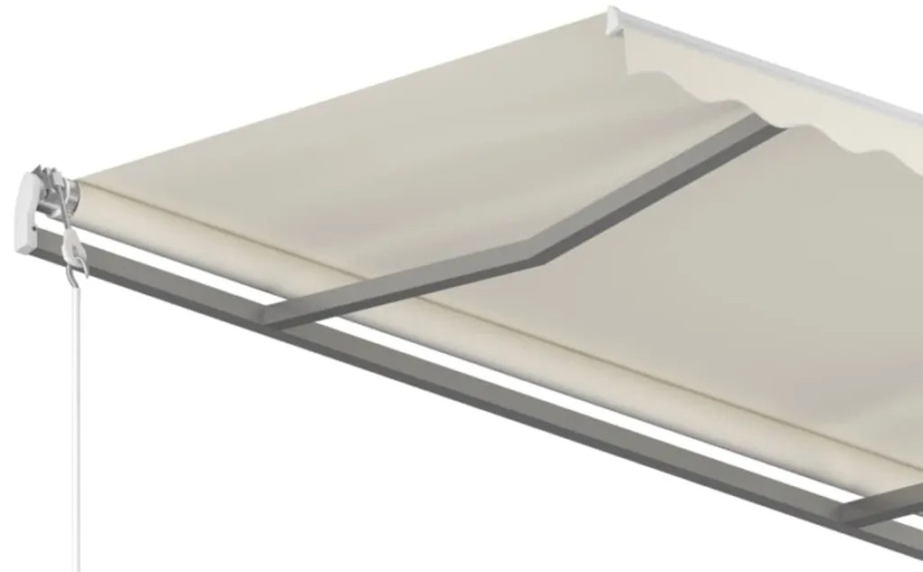 Toldo retrátil manual com postes 4,5x3 m cor creme