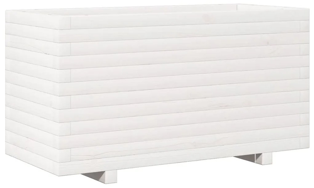 Vaso/floreira de jardim 90x90x49,5 cm pinho maciço branco